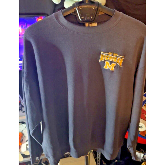 Vintage University of Michigan Wolverines Lee Sport Embroidered Sweatshirt XL - Picture 1 of 4